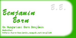benjamin born business card