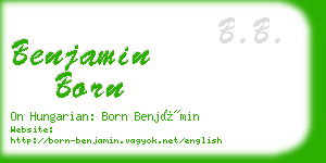 benjamin born business card